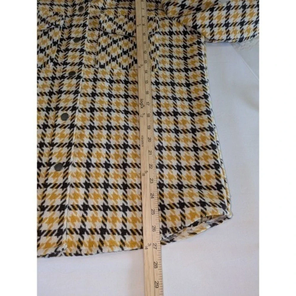 BB‎ Dakota Shacket Womens Medium Houndstooth Snaps Wool Blend Jacket Shirt Fall